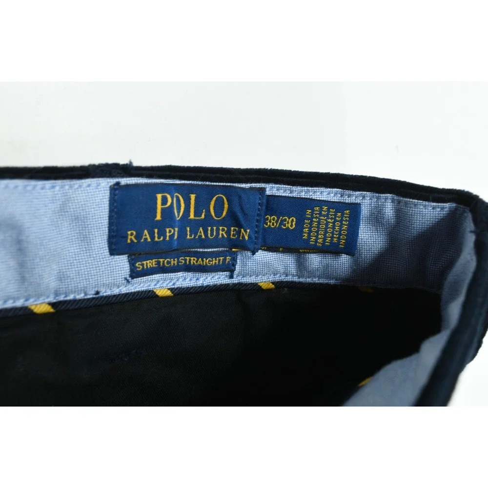 Polo Ralph Lauren Corduroy Pants Mens 38x30 Blue Straight Leg Cotton Stretch